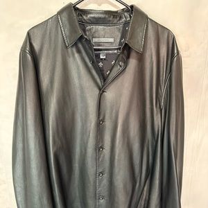 John Varvatos Lamb skin Leather Suede Peak Lapel Jacket - Size 58 US EUC